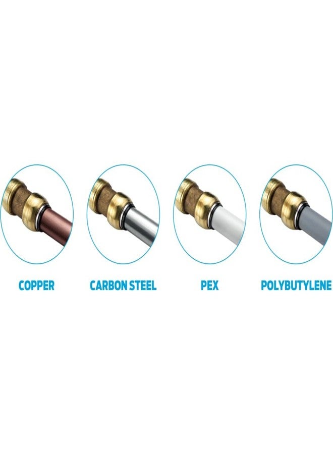 VENTRAL 1/2 Inch Push to Connect Straight Coupling Connector for PEX, Copper, CPVC Pipe, Brass Plumbing Fitting with Stiffener, No Lead 10 in Pack - Image 3