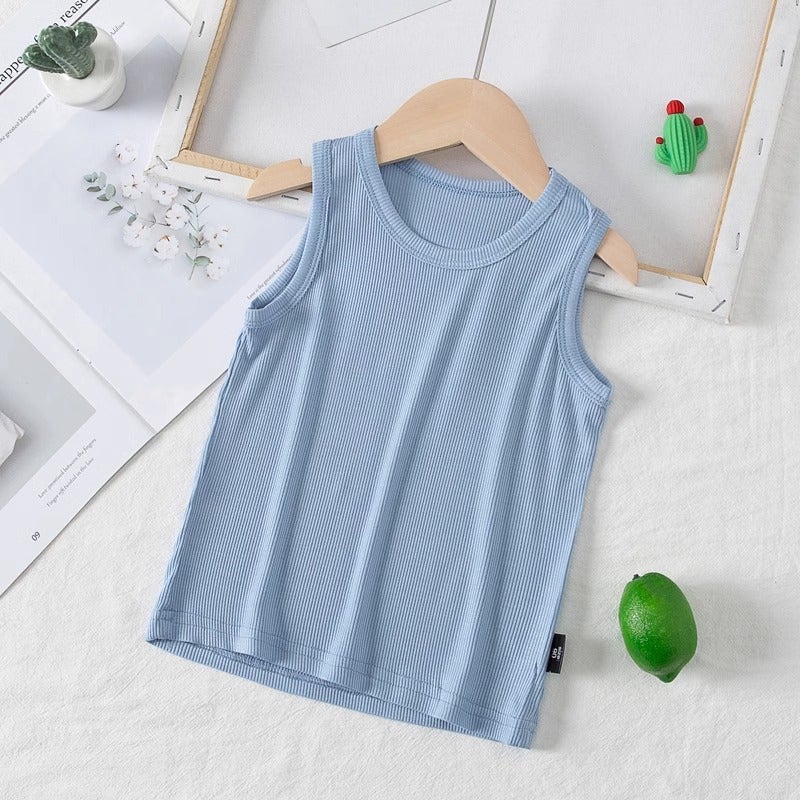 Children'S Vest Modal Summer Thin Outer Wear Seamless Mask T-Shirt Baby Boys And Girls Bottoming Tops For Men - Image 5