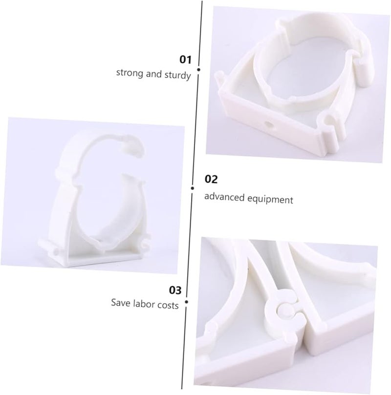 10 قطعة من مشابك الأنابيب البلاستيكية البيضاء للخراطيم والكابلات والأنابيب سهلة التركيب متينة مقاومة للتآكل - Image 4