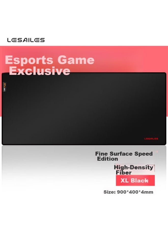 Lesailes Feidun Lesailes Mouse Pad, E-sports Fps Smooth, Random Texture Fine Surface Jacquard Mouse Pad, Extra Large With Locked Edges, Computer Desk Pad, Black, 900*400*4mm - Image 1