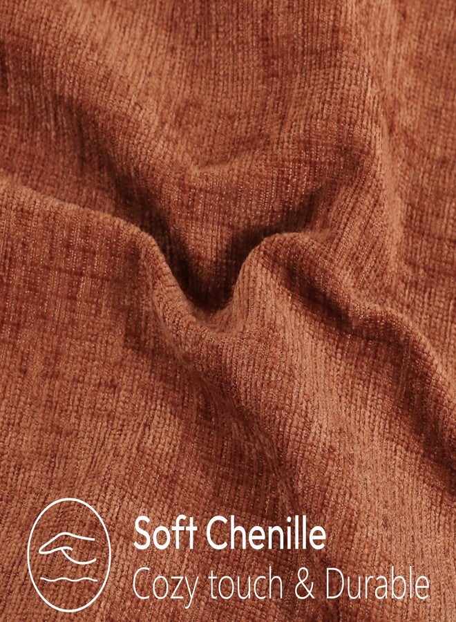 Stellhome طقم أغطية وسائد ديكورية من ستيلهوم، قطعتان، لون برتقالي محروق، فائقة النعومة، مصنوعة من قماش الشانيل الناعم، غطاء وسادة مزخرف بلون موحد للأريكة وغرفة النوم وغرفة المعيشة، مقاس 12 × 20 بوصة - Image 2