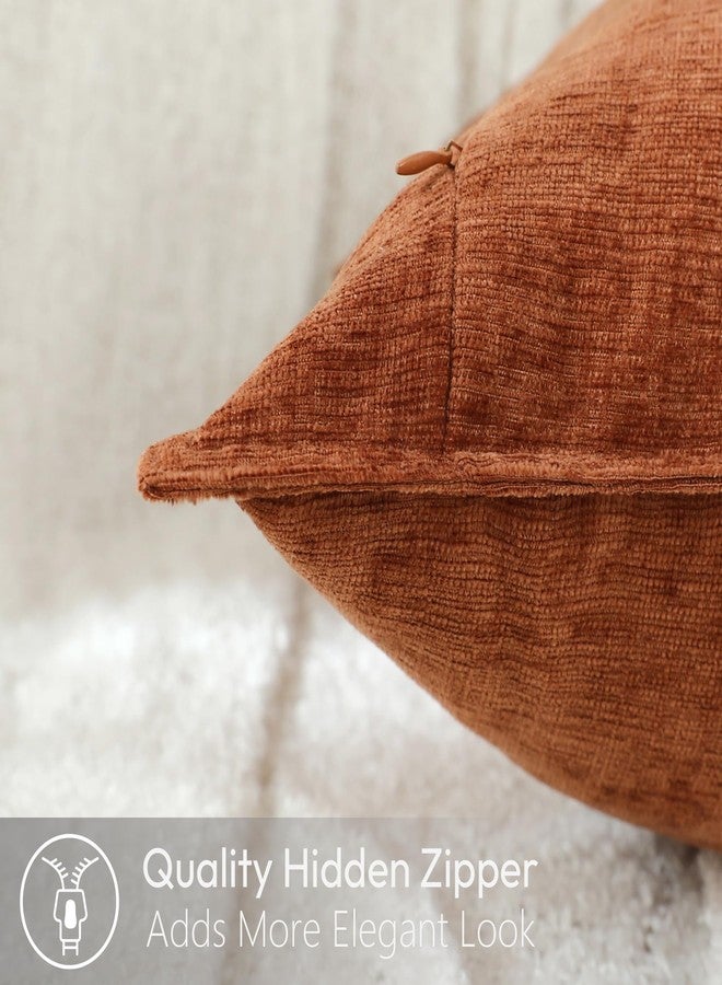 Stellhome طقم أغطية وسائد ديكورية من ستيلهوم، قطعتان، لون برتقالي محروق، فائقة النعومة، مصنوعة من قماش الشانيل الناعم، غطاء وسادة مزخرف بلون موحد للأريكة وغرفة النوم وغرفة المعيشة، مقاس 12 × 20 بوصة - Image 4
