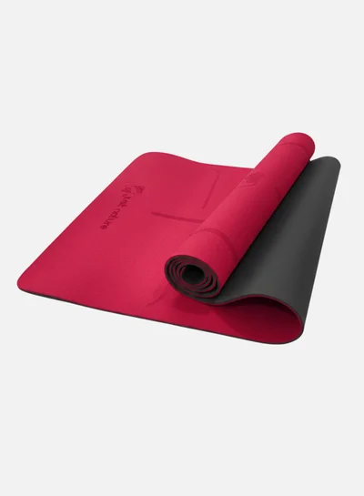 جاست نيتشر حصيرة يوجا مزدوجة الطبقة باللونين الأحمر والأسود