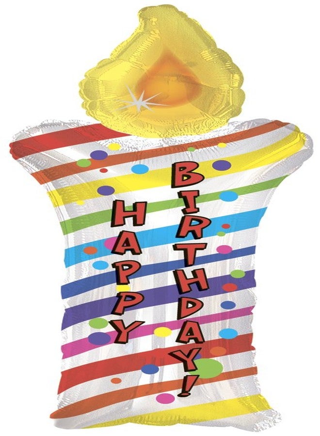 PMU Happy Birthday Candle Shape Balloon (34 Inch Mylar) Pkg/1