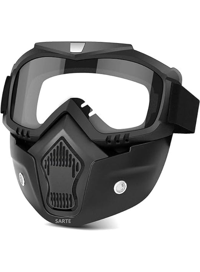 Goggle Mask Anti Scratch Protective Open Face Eyewear Windproof Dirt Shield Adjustable Strap Soft Foam Padded Detachable for Cycling Bike Off Road Racing Riding Unisex - Image 1