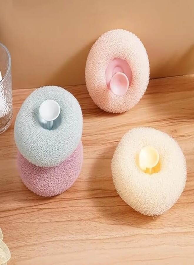 Round Soft Mesh Handheld Bath Sponge Balls - Gentle Cleaning Brush for Body Shower - Exfoliating Scrubs for a Refreshing and Invigorating Experience
