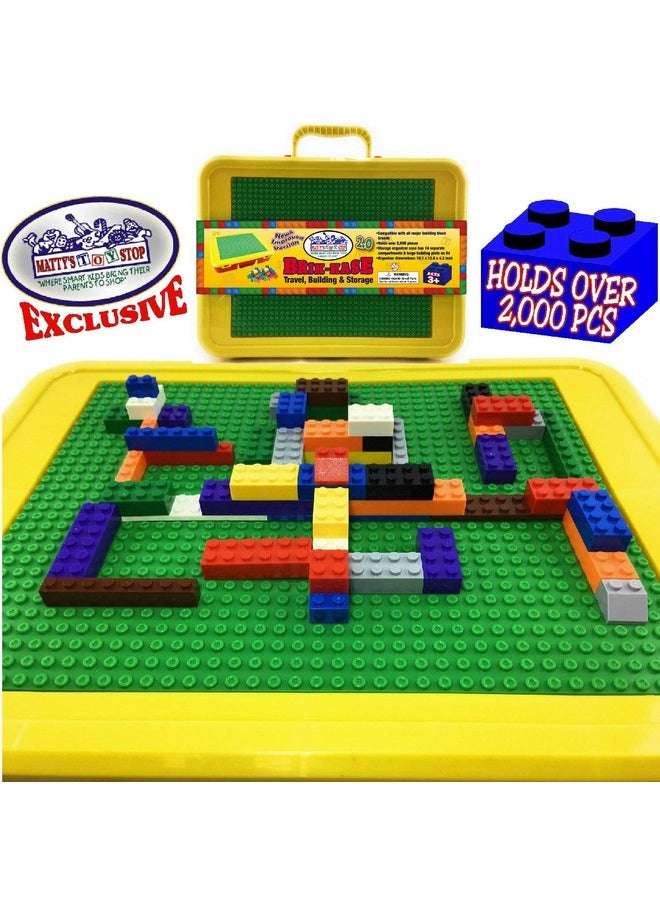 Matty's Toy Stop Matty's Toy Stop Brik-Kase 2.0 Travel, Building, Storage & Organizer Container Case with Building Plate Lid (Holds Approx 2000pcs) - Compatible With All Major Brands (Red, Green & Yellow)  - Image 5
