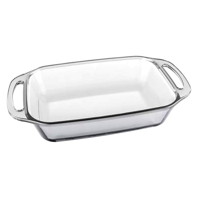 Marinex Large Rectangular Glass Roaster with Handle 3.5L  Extra-Large Heat-Resistant Borosilicate Bakeware Dish - Clear - Image 1