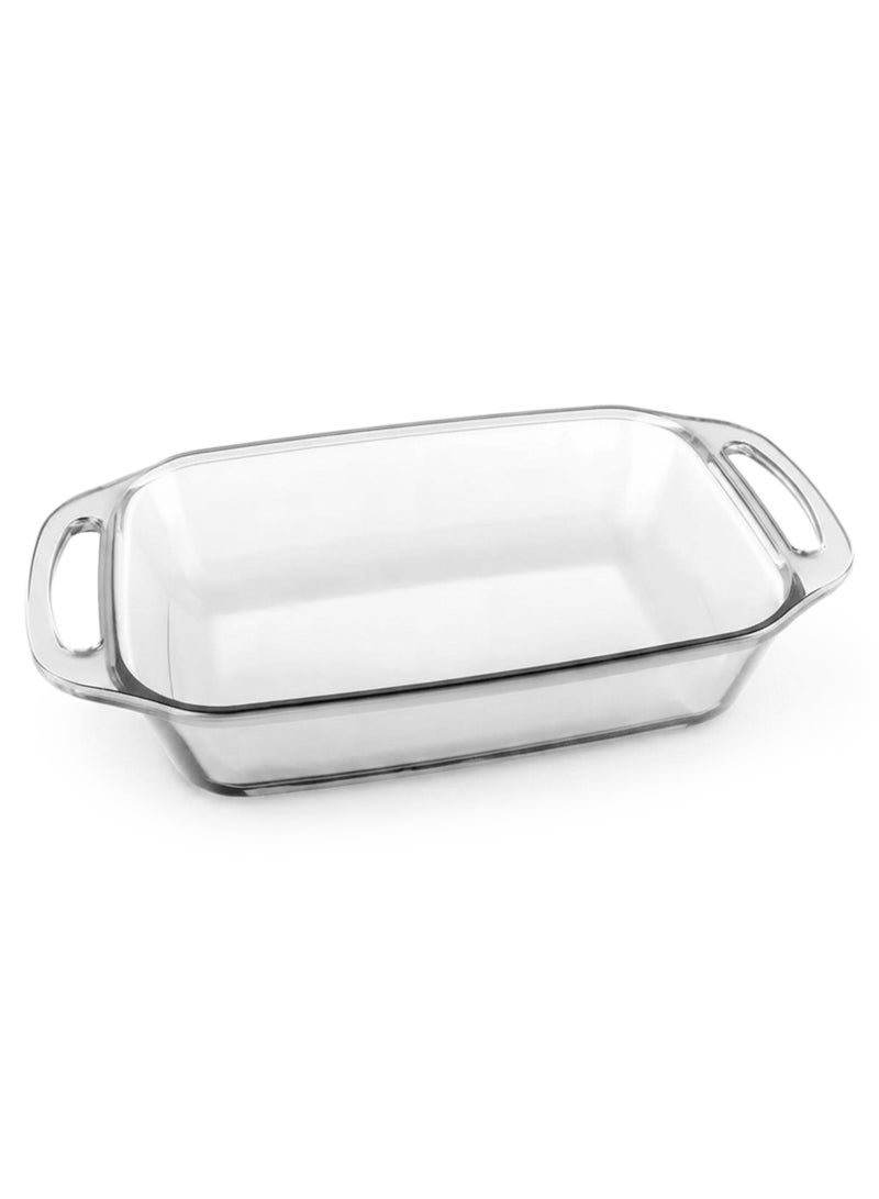MARINEX Large Rectangular Glass Roaster with Handle 3.5L – Extra-Large Heat-Resistant Borosilicate Bakeware Dish | Transparent Oven-Safe Roasting & Baking Tray with Easy-Grip Handles - Image 1