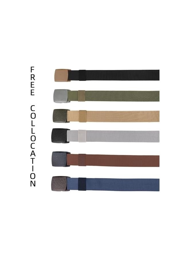 PROMASS 6 Pack Tactical Military Nylon Belts Premium Men's Belt for Men/Women Plastic Buckle Metal Free, One Size  - Image 3
