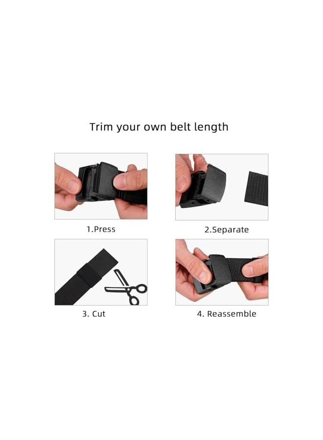 PROMASS 6 Pack Tactical Military Nylon Belts Premium Men's Belt for Men/Women Plastic Buckle Metal Free, One Size  - Image 4