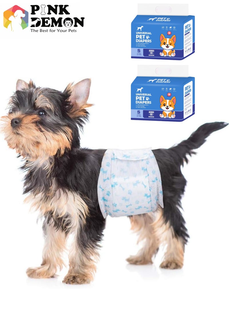 Pink Demon - Disposable Pet Diapers Male Dogs Super Absorbent Soft Including 20 Count for Puppy Cats or Dogs 1.5-4kg Blue Size  S - Image 1