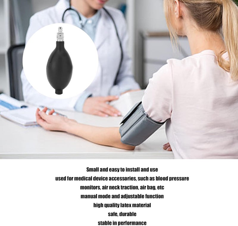 klarako BP Bulb Pump Replacement, Adjustable Latex Air Bag Inflation Bulb Pump with Air Release Valve, Hand Squeeze Bulb - Image 2