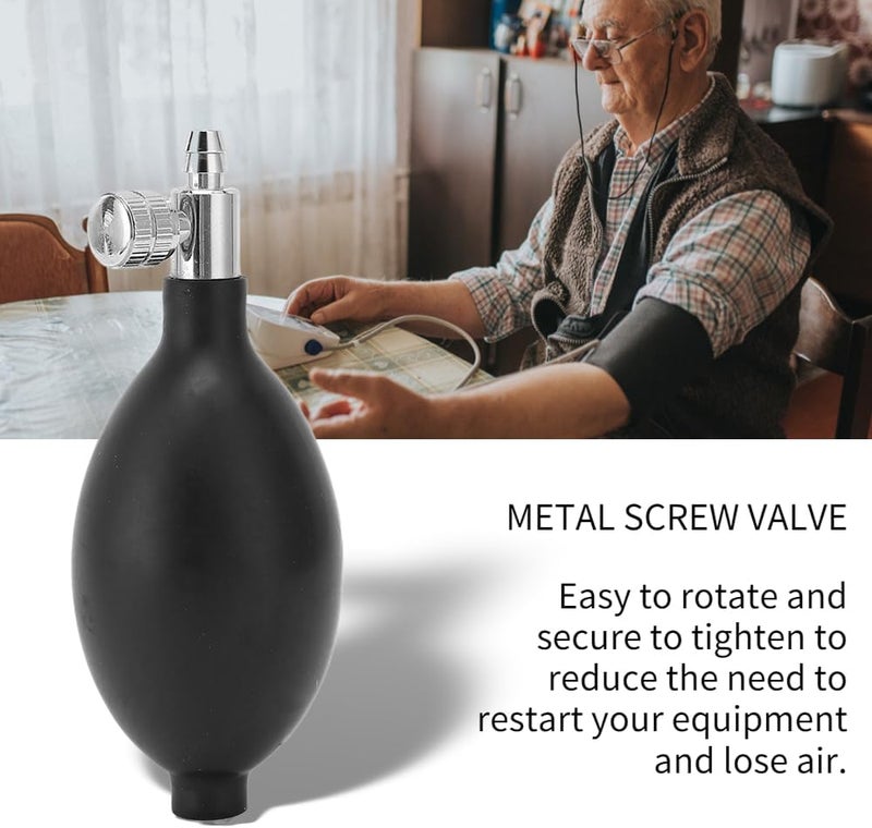 klarako BP Bulb Pump Replacement, Adjustable Latex Air Bag Inflation Bulb Pump with Air Release Valve, Hand Squeeze Bulb - Image 3