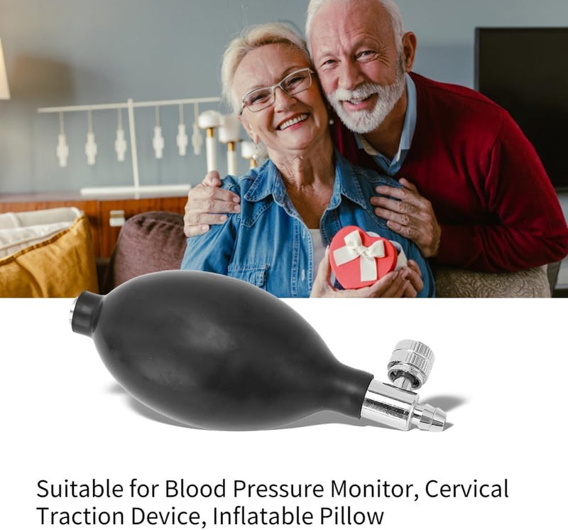 klarako BP Bulb Pump Replacement, Adjustable Latex Air Bag Inflation Bulb Pump with Air Release Valve, Hand Squeeze Bulb - Image 4