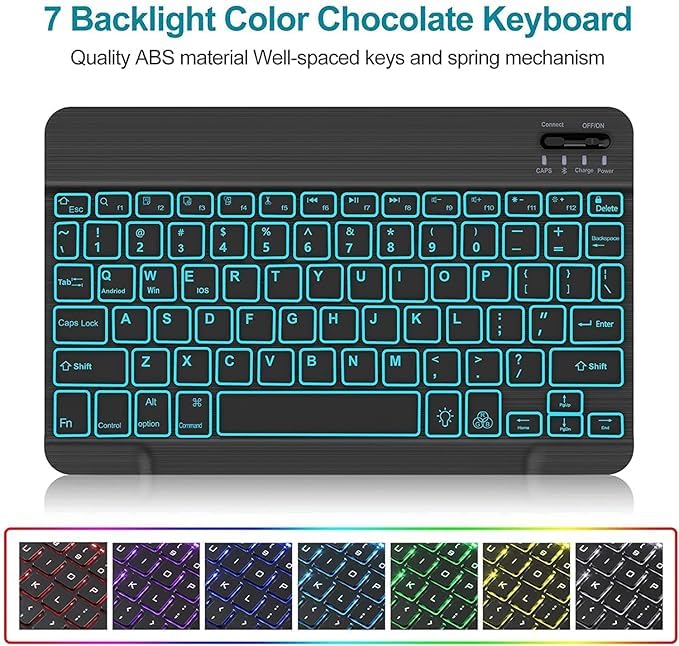 ProElite Keyboard case for Apple iPad Pro 13 inch 2024/2025 M4/M5 with Pencil Holder, Magnetic Detachable Wireless Bluetooth Keyboard Built-in 7-Colors Backlit, Lavender - Image 2