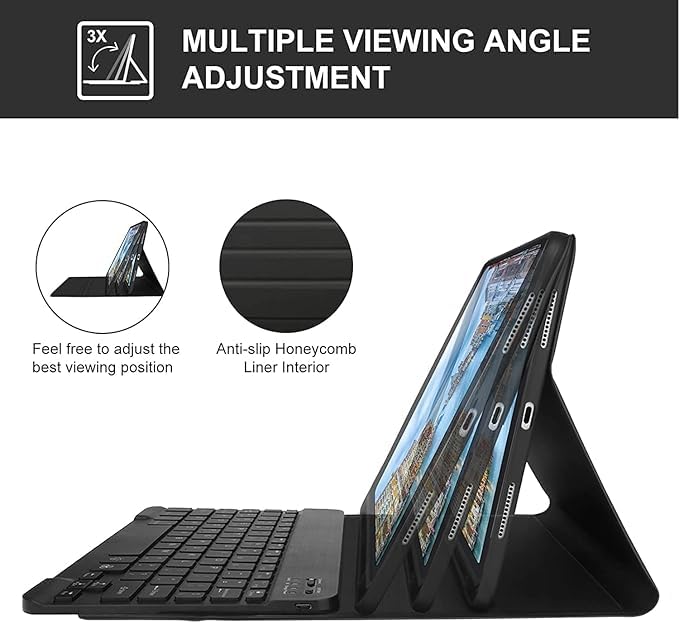 ProElite Keyboard case for Apple iPad Pro 13 inch 2024/2025 M4/M5 with Pencil Holder, Magnetic Detachable Wireless Bluetooth Keyboard Built-in 7-Colors Backlit, Lavender - Image 3