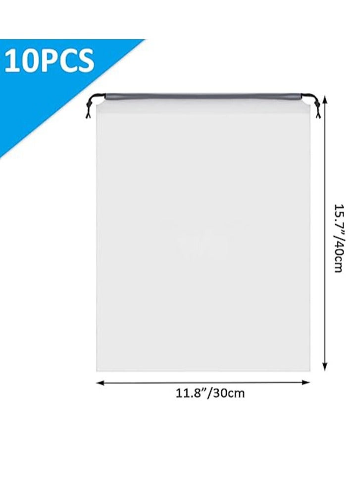 عربست حقائب أحذية شفافة للسفر، 8 قطع، مقاس 15.7 بوصة × 11.8 بوصة، حقائب أحذية سفر للتعبئة، حقيبة تخزين أحذية سفر مقاومة للماء برباط، أساسيات السفر للرجال والنساء - Image 2