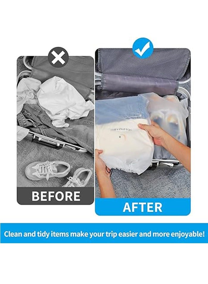 عربست حقائب أحذية شفافة للسفر، 8 قطع، مقاس 15.7 بوصة × 11.8 بوصة، حقائب أحذية سفر للتعبئة، حقيبة تخزين أحذية سفر مقاومة للماء برباط، أساسيات السفر للرجال والنساء - Image 4