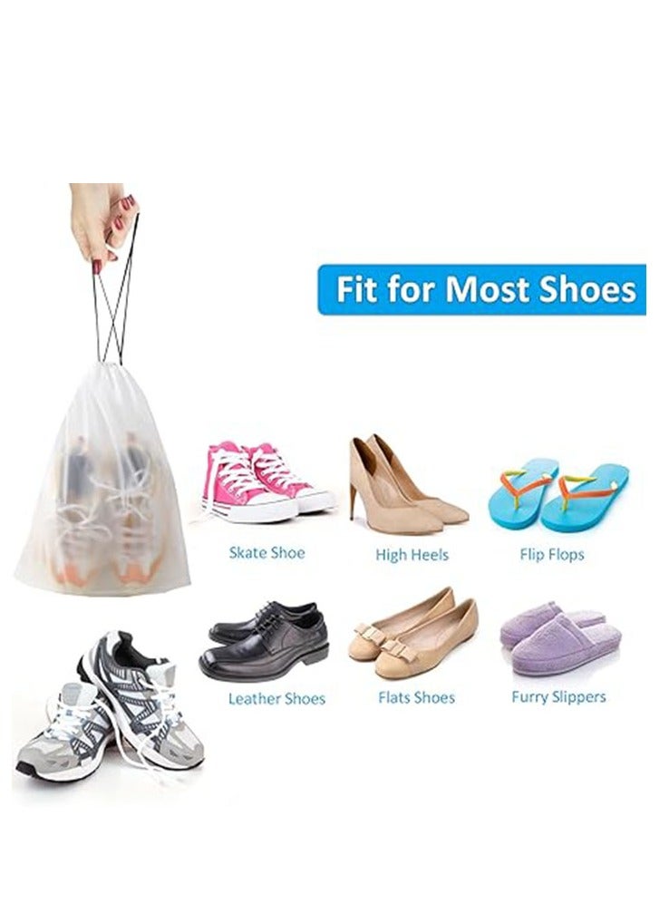 عربست حقائب أحذية شفافة للسفر، 8 قطع، مقاس 15.7 بوصة × 11.8 بوصة، حقائب أحذية سفر للتعبئة، حقيبة تخزين أحذية سفر مقاومة للماء برباط، أساسيات السفر للرجال والنساء - Image 5