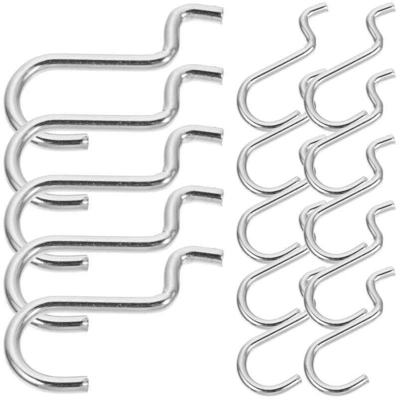 20 Pcs Heavy Duty Metal Pegboard Hooks Double Wire Garage Utility Silver Wall Hanging Tool Storage - Image 2