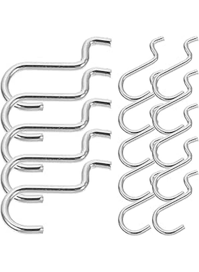 20 Pcs Heavy Duty Metal Pegboard Hooks Double Wire Garage Utility Silver Wall Hanging Tool Storage - Image 1