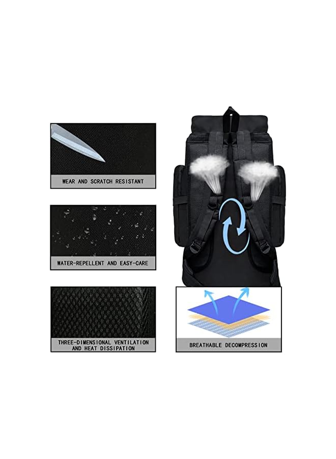 PROMASS 80L 100 Liters Hiking Camping Backpack Travel Molle Rucksack,Military Tactical Daypacks,Upgraded Thickened Adjustable Waterproof Large Capacity Outdoor Backpack - Image 3