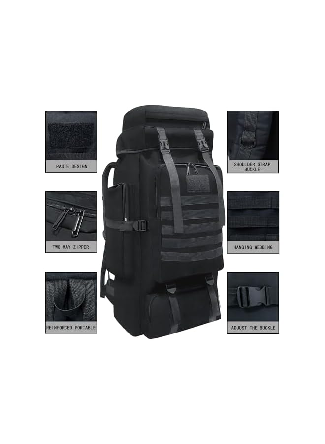 PROMASS 80L 100 Liters Hiking Camping Backpack Travel Molle Rucksack,Military Tactical Daypacks,Upgraded Thickened Adjustable Waterproof Large Capacity Outdoor Backpack - Image 4