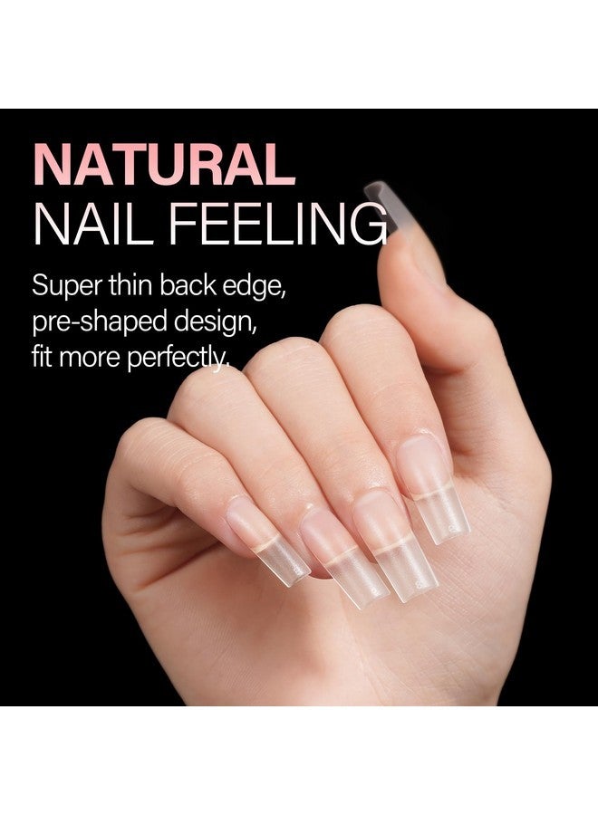 AILLSA Medium Square Nail Tips 450Pcs Soft Gel Full Cover Nail Tips Matte Acrylic Upgraded No Need Files Press On Fake Nail Tips For False Nail Tips Extension Home Diy Nail Salon 15 Sizes - Image 5