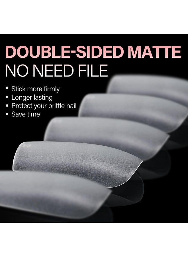AILLSA Medium Square Nail Tips 450Pcs Soft Gel Full Cover Nail Tips Matte Acrylic Upgraded No Need Files Press On Fake Nail Tips For False Nail Tips Extension Home Diy Nail Salon 15 Sizes - Image 2