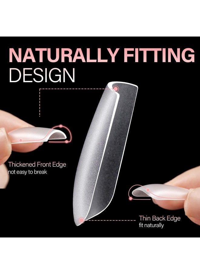 AILLSA Medium Square Nail Tips 450Pcs Soft Gel Full Cover Nail Tips Matte Acrylic Upgraded No Need Files Press On Fake Nail Tips For False Nail Tips Extension Home Diy Nail Salon 15 Sizes - Image 4