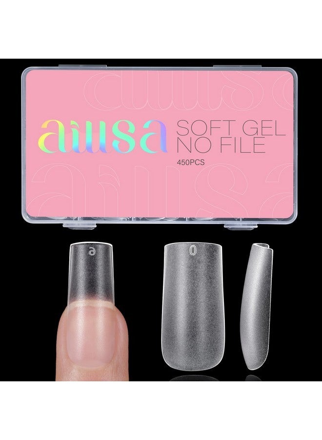 AILLSA Medium Square Nail Tips 450Pcs Soft Gel Full Cover Nail Tips Matte Acrylic Upgraded No Need Files Press On Fake Nail Tips For False Nail Tips Extension Home Diy Nail Salon 15 Sizes - Image 1