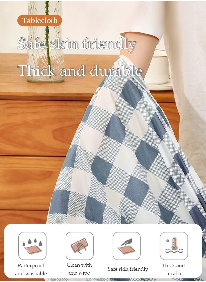 DUNISO - 2 Pcs Waterproof tablecloth, rectangular tablecloths, no wash dust proof tablecloths, heat resistant and wear resistant, suitable for dining tables, desks, dressing tables, counters, coffee tables, 137cm * 180cm - Image 1