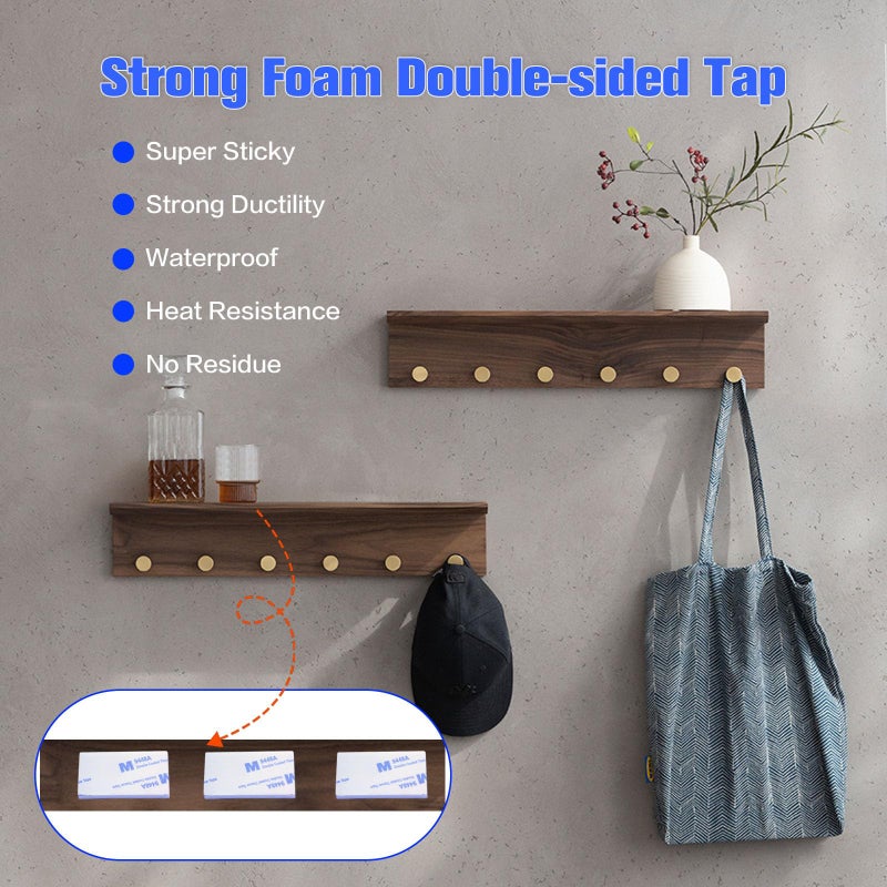 Moeey White Double Sided Adhesive Pads,Heavy Duty Mounting Tape,48Pcs 3mm Thickness Pre-Cut Foam Tape,Super-Sticky Black Strong Pads Rectangle Shape Waterproof for Walls Picture, Car, Home, Office - Image 4