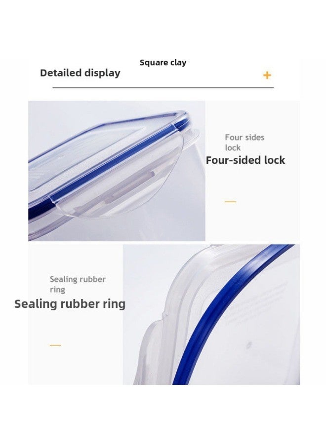 Fresh-keeping Box Small Size Food Grade Plastic Snack Sealed Box Fruit Supplementary Food Box Microwave Oven Lunch Box Canteen Sample Box-Specifications:Round 1000ML Two-piece Set [package]] - Image 5