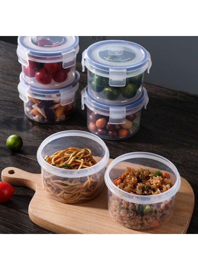 Fresh-keeping Box Small Size Food Grade Plastic Snack Sealed Box Fruit Supplementary Food Box Microwave Oven Lunch Box Canteen Sample Box-Specifications:Round 1000ML Two-piece Set [package]] - Image 2