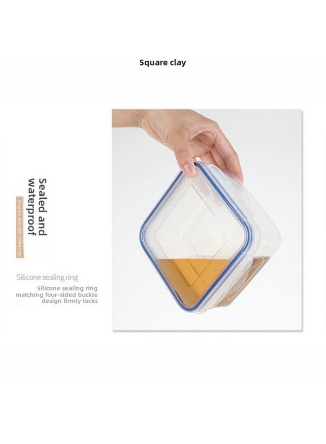 Fresh-keeping Box Small Size Food Grade Plastic Snack Sealed Box Fruit Supplementary Food Box Microwave Oven Lunch Box Canteen Sample Box-Specifications:Round 1000ML Two-piece Set [package]] - Image 4