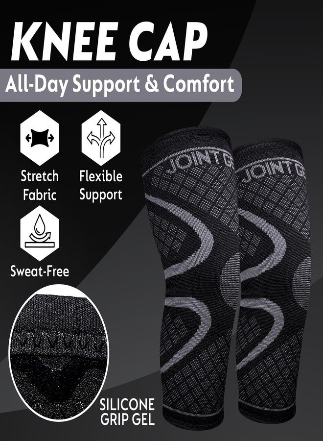 Joint Genius Knee Cap for Men & Women for Pain Relief | Knee Brace & Knee Support for Gym, Sports & Running | Knee Support for Women Knee Pain | Compression Knee Pad (BLACK-3XL) - Image 2