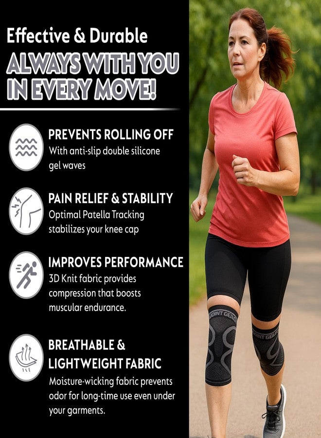 Joint Genius Knee Cap for Men & Women for Pain Relief | Knee Brace & Knee Support for Gym, Sports & Running | Knee Support for Women Knee Pain | Compression Knee Pad (BLACK-3XL) - Image 5