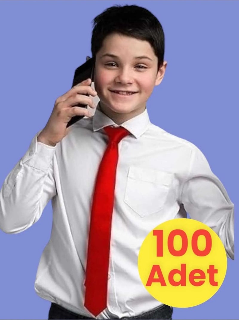 Mood Agenda Unisex 5 - 10 Years Old Children's Elastic Tie 100 Pieces 