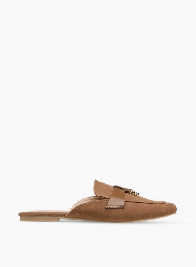 Metal Accent Slip-On Mules
