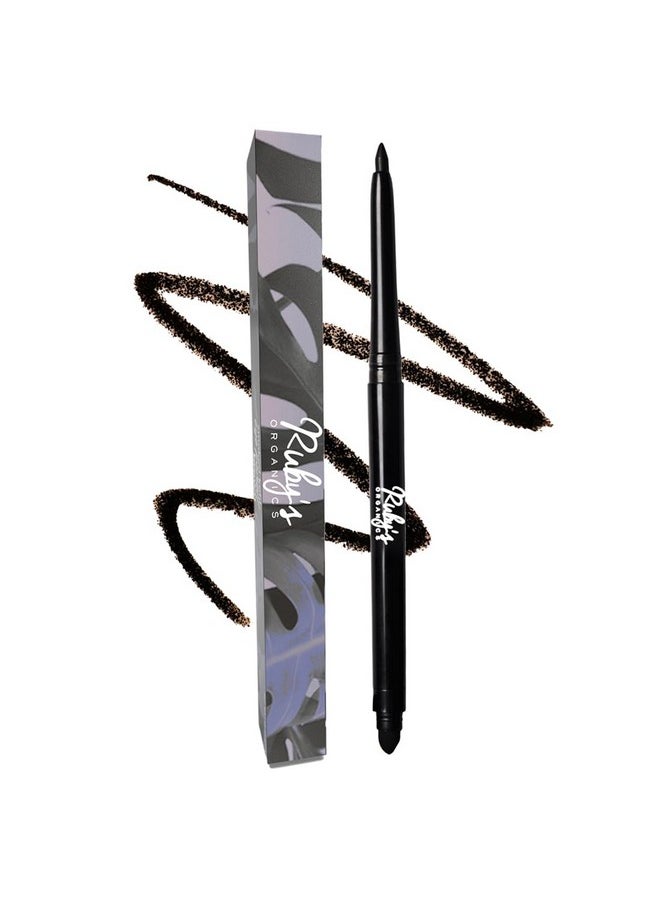 Ruby's Organics Kohl Eyeliner In Black, Kajal Pencil With In-Built Smudger For Smokey-Eye, Extra Smooth & Blendable, Long-Wearing Matte Finish, Organic Eye Makeup, Cruelty-Free & Vegan, 0.35 Gm  - Image 1