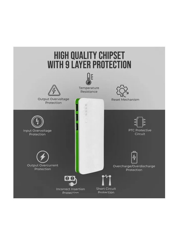 ماركة غير محددة - ⭐ باور بانك 8000 مع 3 مخرج لشحن  اجهزة بنفس الوقت  وكشاف اضاءة مدمج Power Bank 8000 mAh with 3 USB output. Curved design. Keep your devices charged with an emergency flashlight - Image 1