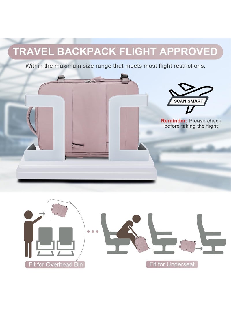 Bukela Travel Backpack Carry On Flight Aapproved Personal Item Travel Bag Mochila De Viaje Travel Backpack For Men Spirit Airlines Personal Item Bag 18x14x8 Carry On Backpack For Airplanes Lotus Root Pink  - Image 2