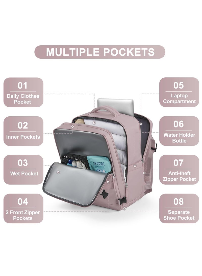 Bukela Travel Backpack Carry On Flight Aapproved Personal Item Travel Bag Mochila De Viaje Travel Backpack For Men Spirit Airlines Personal Item Bag 18x14x8 Carry On Backpack For Airplanes Lotus Root Pink  - Image 4