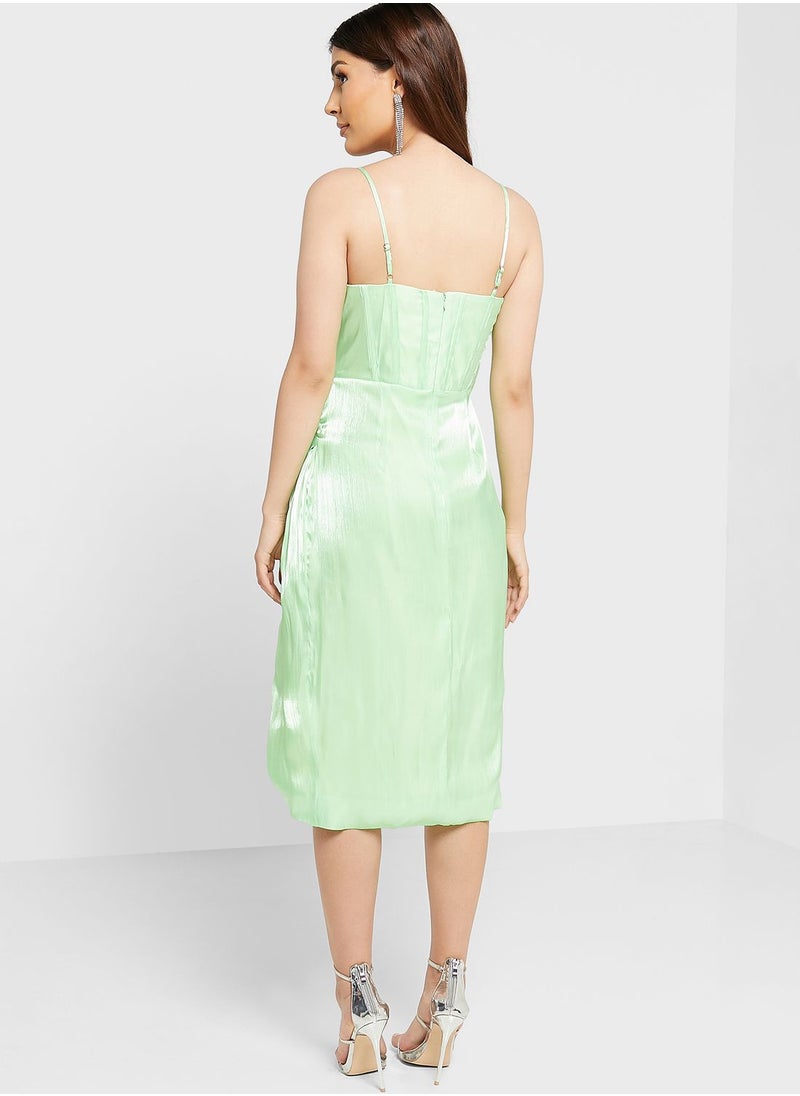 GLAMOROUS - Strappy Front Split Knitted Dress - Image 1