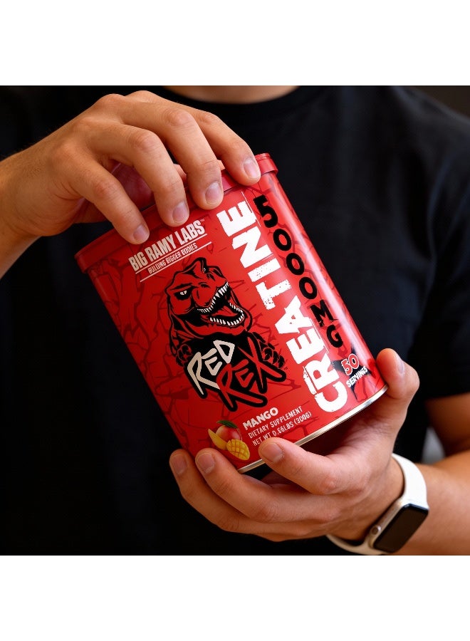 RED REX Creatine Monohydrate Powder - Mango Flavor - 300g - for Muscle Growth & Recovery - Image 4