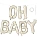 YOTHORN Cream Oh Baby Balloons Letters16 Inch Beige OH BABY Balloon for Baby Shower Baby Letter Balloons for Gender Reveal Decorations Cream - Image 3