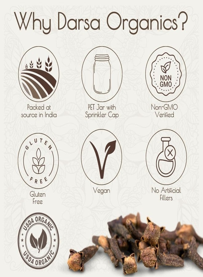 Darsa Organics Cloves Powder 3.5 oz - USDA Organic Ground Cloves from India, Aromatic, Non-GMO, Kosher Certified, Gluten-Free, Organic Powder for Cooking, Spice Blends, Teas, Curries & Pickles - Image 5