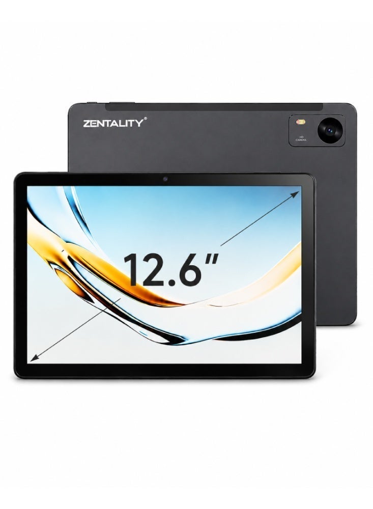 Zentality PAD 12 Android 14 Tablet, 12.6-Inch FHD Display, 4G LTE, 32GB (24+8) RAM, 128GB Storage, with Keyboard, Mouse and Stylus – Gray - Image 2